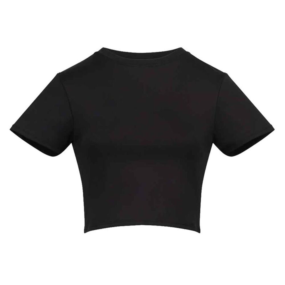Awdis Womens/Ladies Recycled Crop T-Shirt / Jet Black